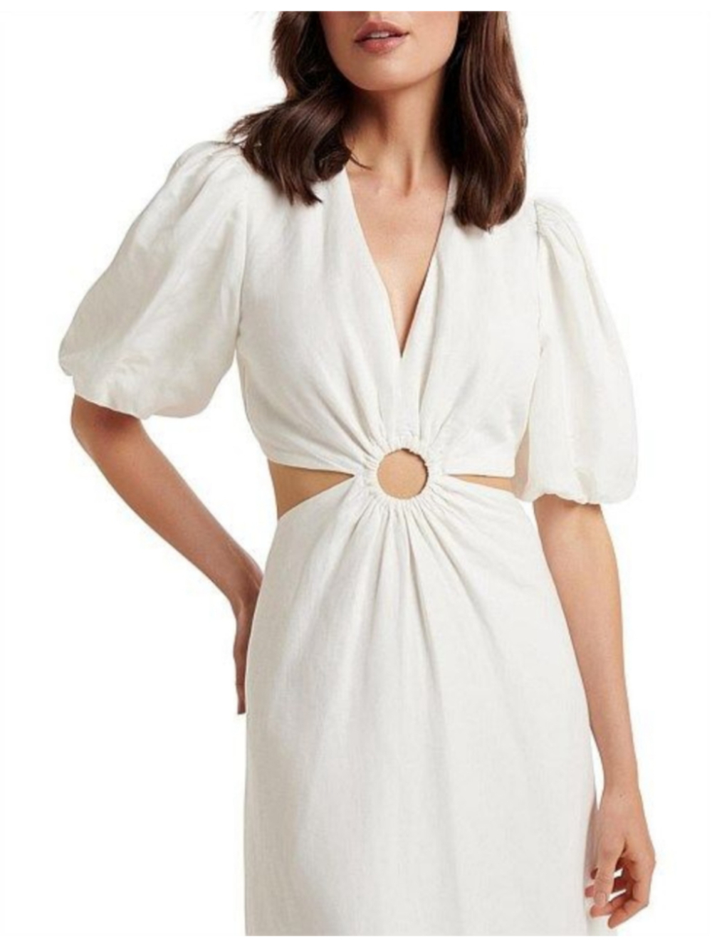 Ever New Melbourne Rosie Cutout Midi Dress Off-White Size 6